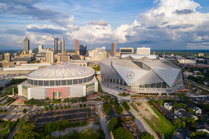 Mercedez Benz Stadium and Georgia Dome